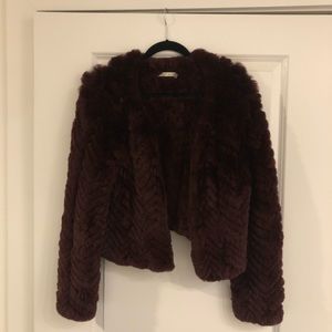 Alice + Olivia Genuine Rabbit Fur Coat